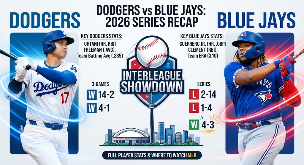 dodgers vs toronto blue jays match player stats